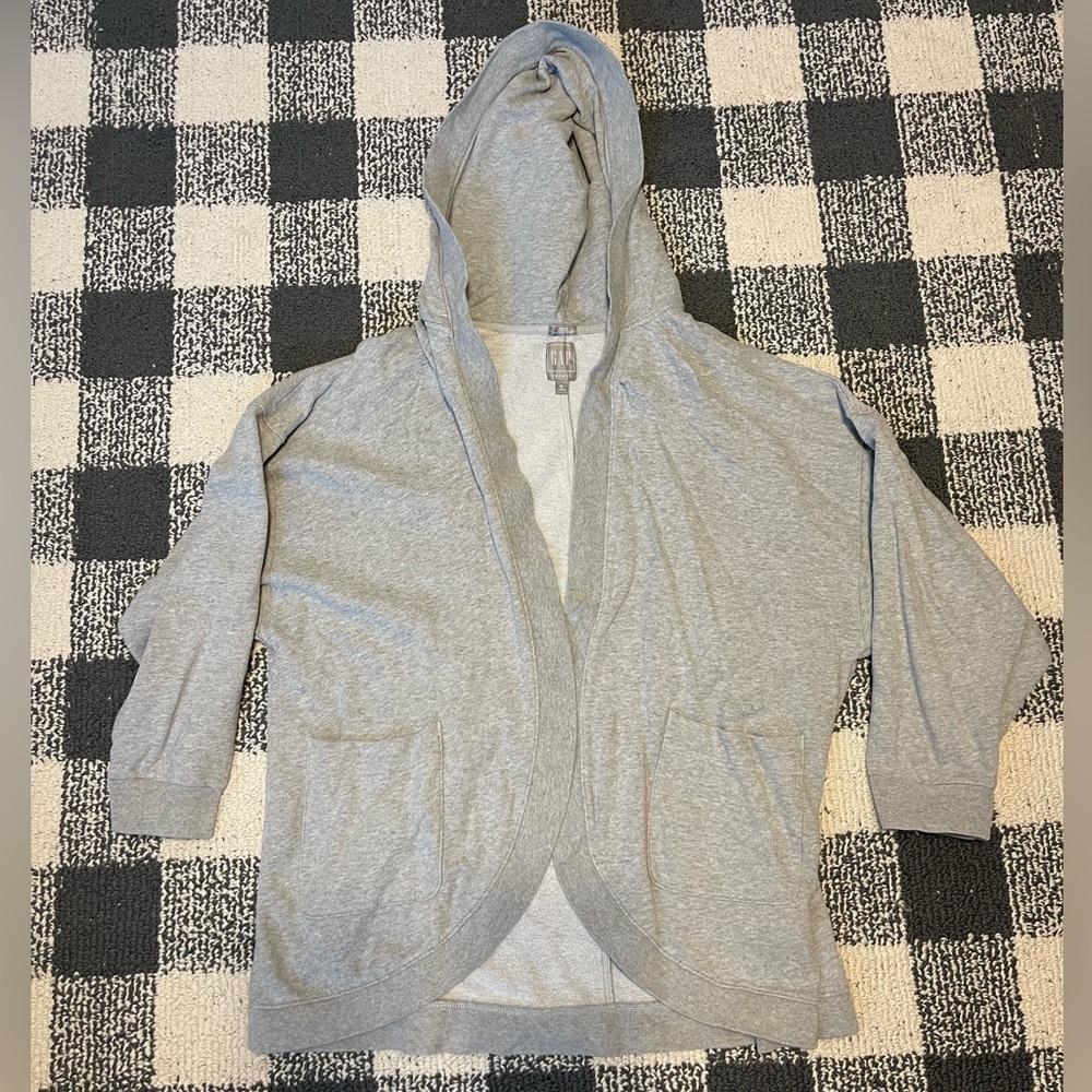 Grey hooded cardigan